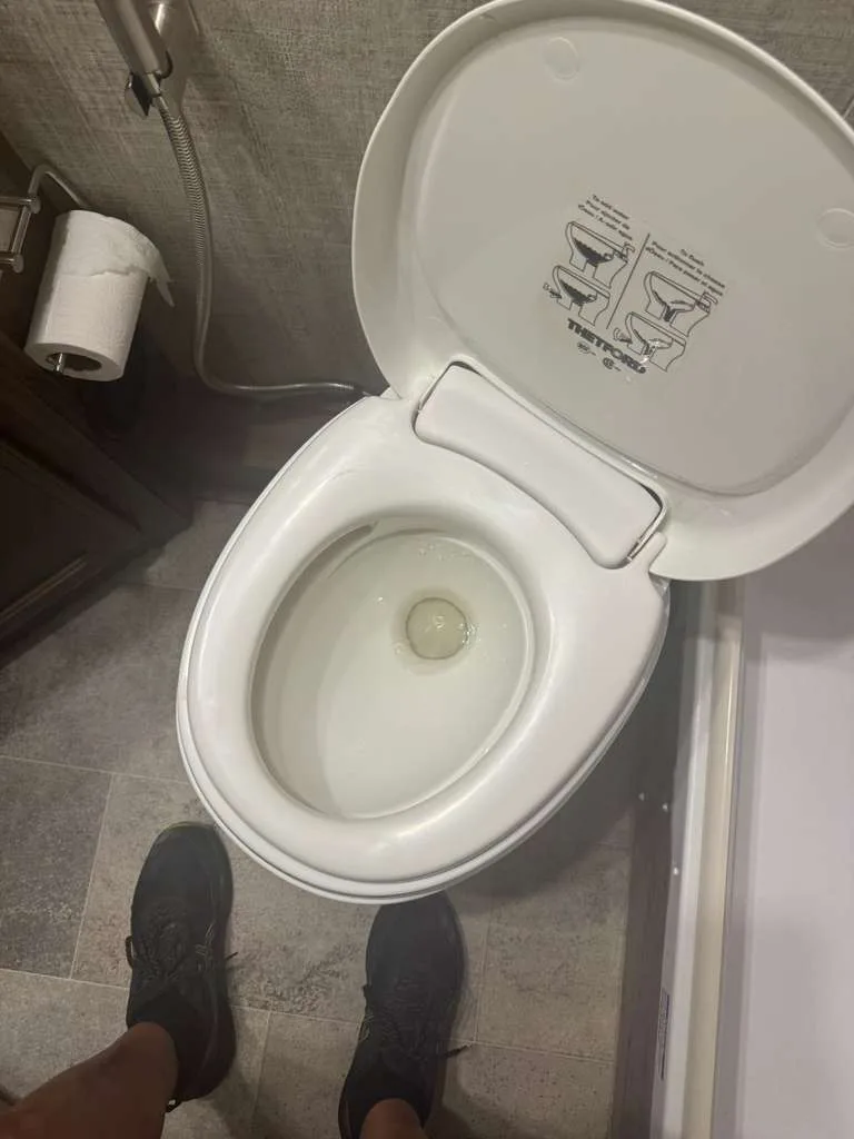RV toilet replacement on-site by a Bolt RV technician